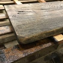 Altholz-Stil, Baumscheibe, Waschtisch, Tischplatte, BROWN, STRUKTUR, Eiche, Baumkante 150x50x4,5cm